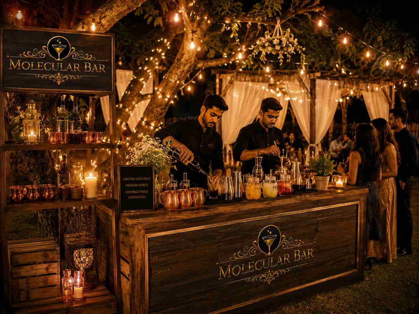 farmhouse party cocktail setup in delhi