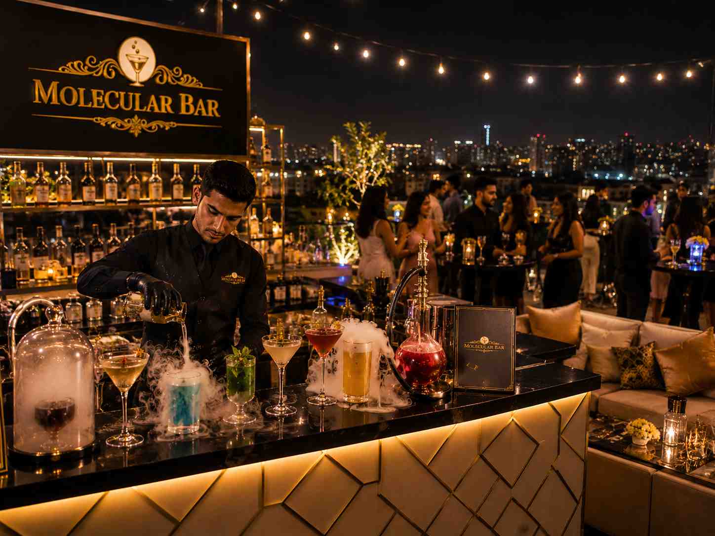 molecular bar for rooftop party in delhi